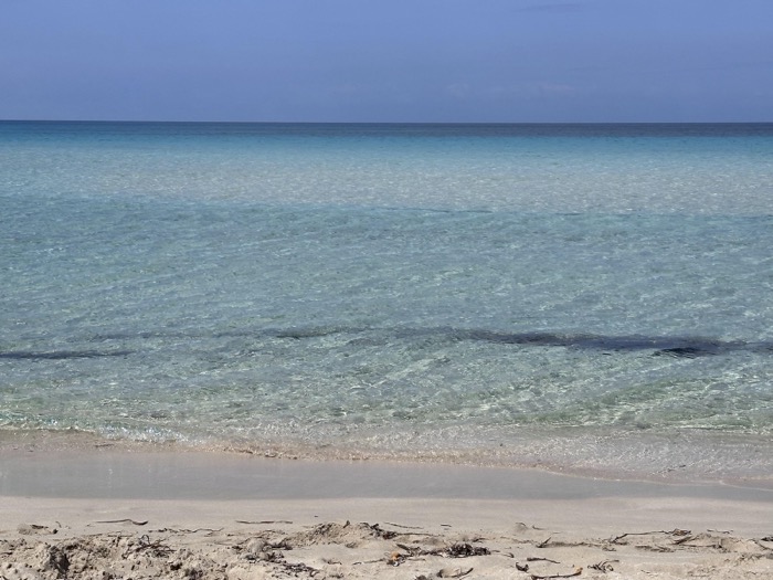 Sabbia bianca e acqua trasparente